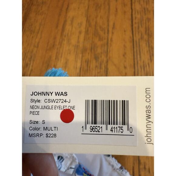 NWT Johnny Was Neon Jungle Eyelet One Piece Swimsuit Size Small $228 - Picture 11 of 11